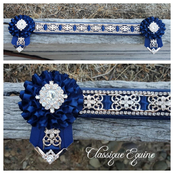 Navy & Rose Gold Vintage Browband