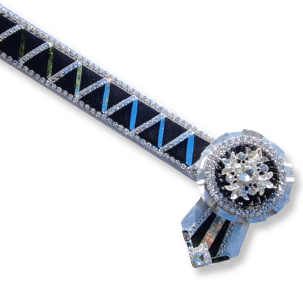 Black & Silver Mirror Sharkstooth Browband
