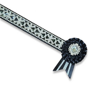 16.5" Black & Silver Crystal Show Browband