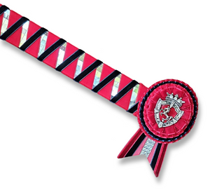 15.5" Red & Navy Mirror Sharkstooth Browband