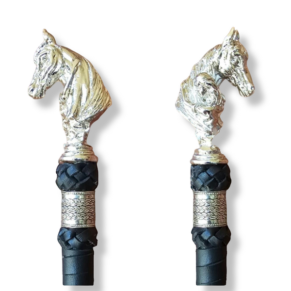 55cm 'A Girl & Her Horse' Show Cane - Black & Silver