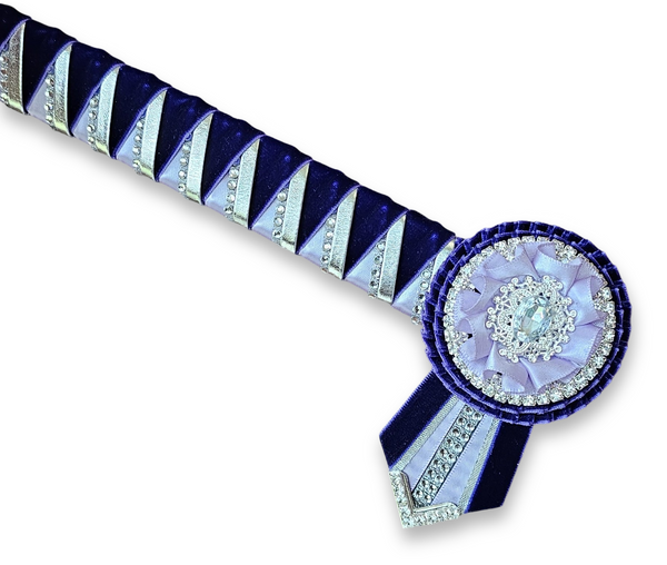 13.5" Purple and Lavender Velvet Sharkstooth Browband