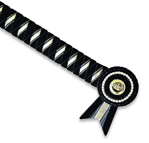 15.5" Black & Gold Velvet Diamond Browband