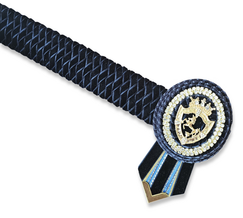 Navy & Gold Velvet Braid Browband