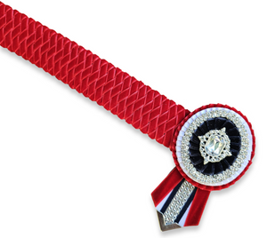 Red, White & Navy Velvet Braided Browband