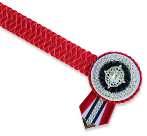 13.5" Red, White & Navy Velvet Braided Browband