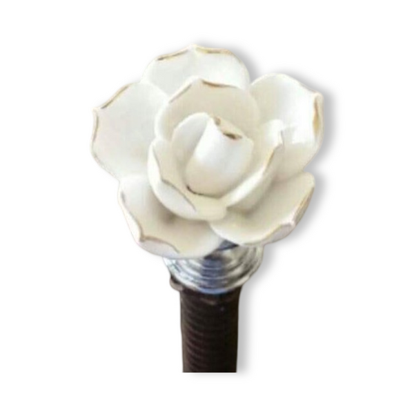 55cm Black/Silver Rose Show Cane