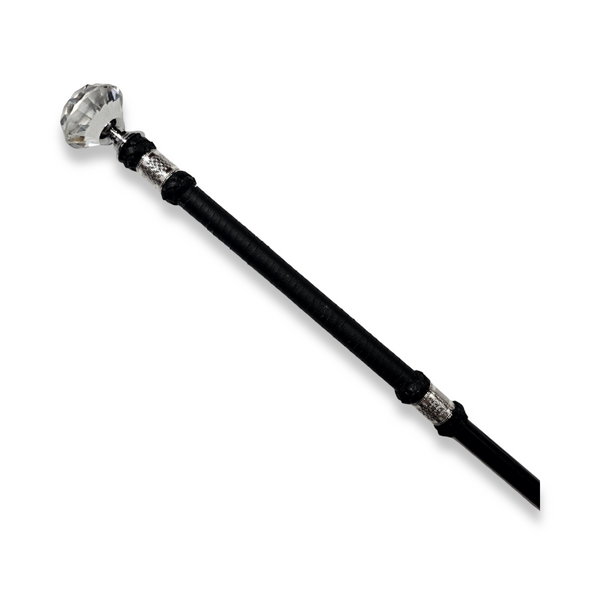 55cm Black/Silver Crystal Show Cane