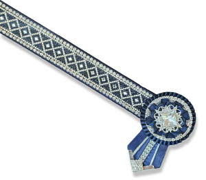 Navy & Silver Crystal Diamond Design