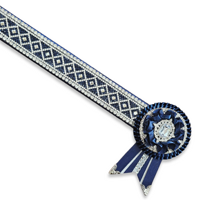 Navy & Silver Crystal Diamond Browband