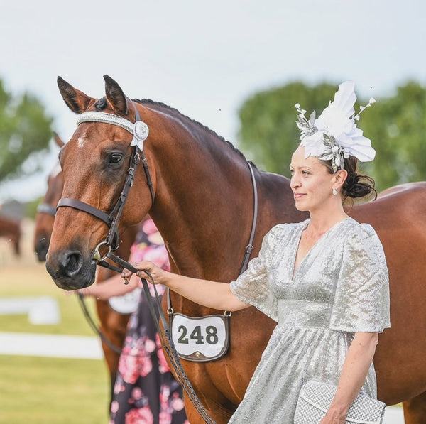 White & Silver Crystal Braid Browband