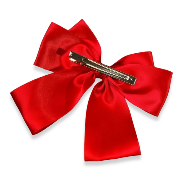 Large Hair bow with Clip - Red