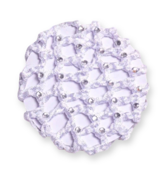 Thick Crystal Bun Net - White & Black