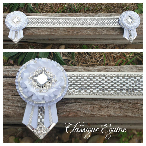 White & Silver Crystal Browband