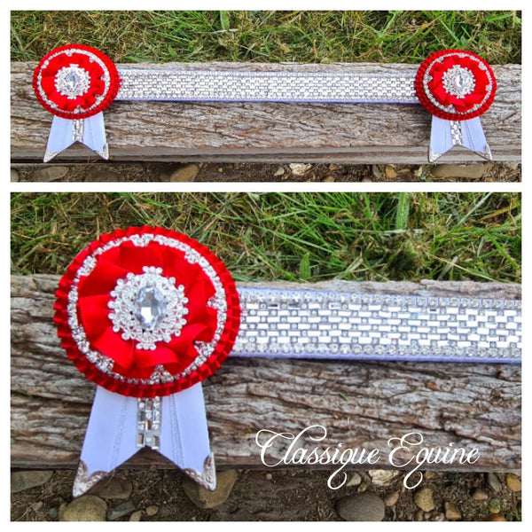 White & Red Crystal Browband