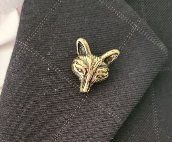 Fox Head Pin - Gold or Silver