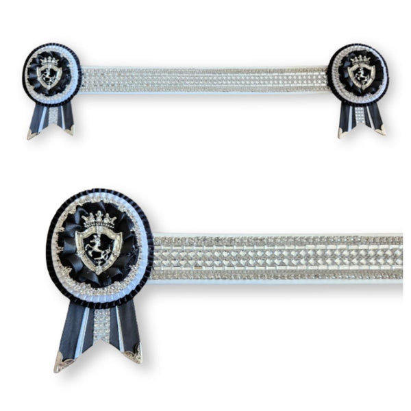 16" White & Black Crystal Show Browband