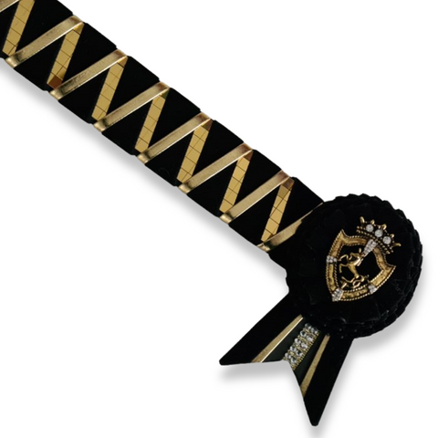 Black & Gold Velvet Sharkstooth Browband