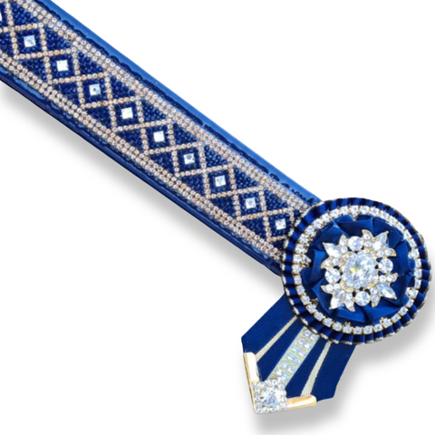 Navy & Gold Crystal Diamond Browband