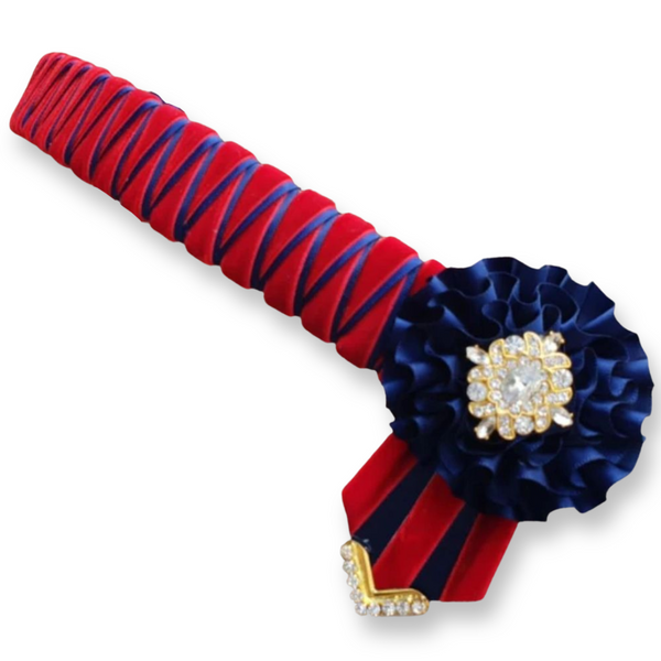 Red & Navy Sharkstooth Browband