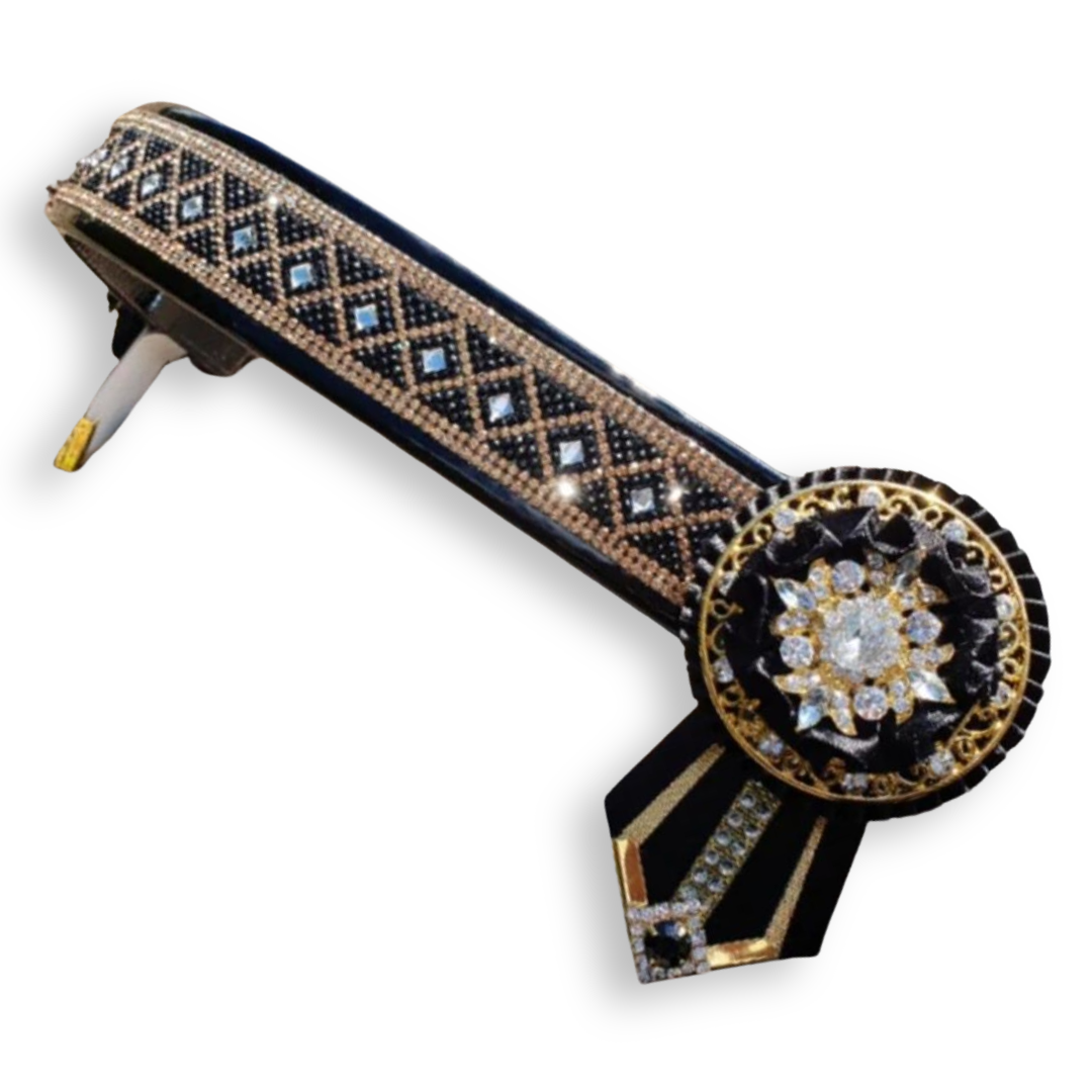 Black & Gold Crystal Diamond Browband