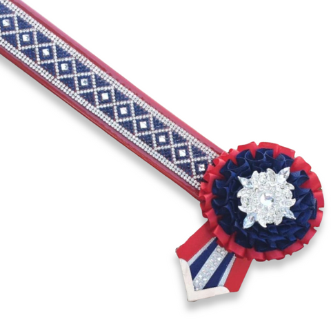 Red & Navy Crystal Diamond  Browband