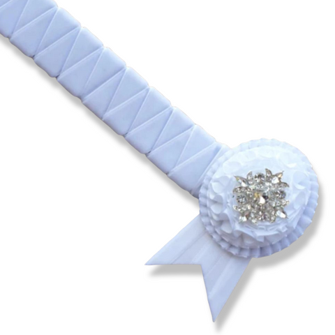 White Velvet Sharkstooth Browband