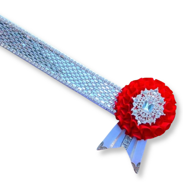 White & Red Crystal Browband