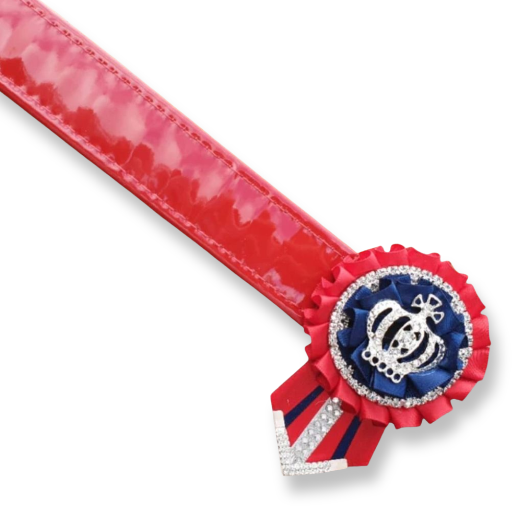 Red & Navy Patent Show Browband