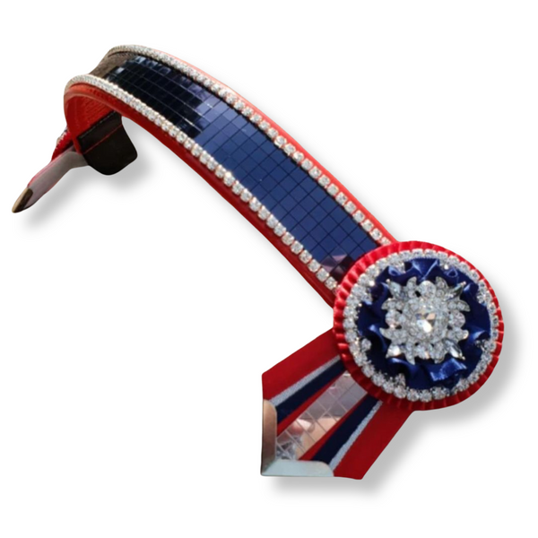 Red & Navy Mirror Browband