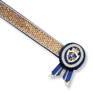 15.5" Navy & Gold Crystal Show Browband