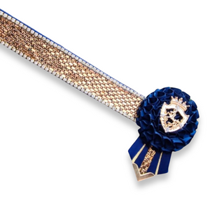Navy & Gold Crystal Show Browband