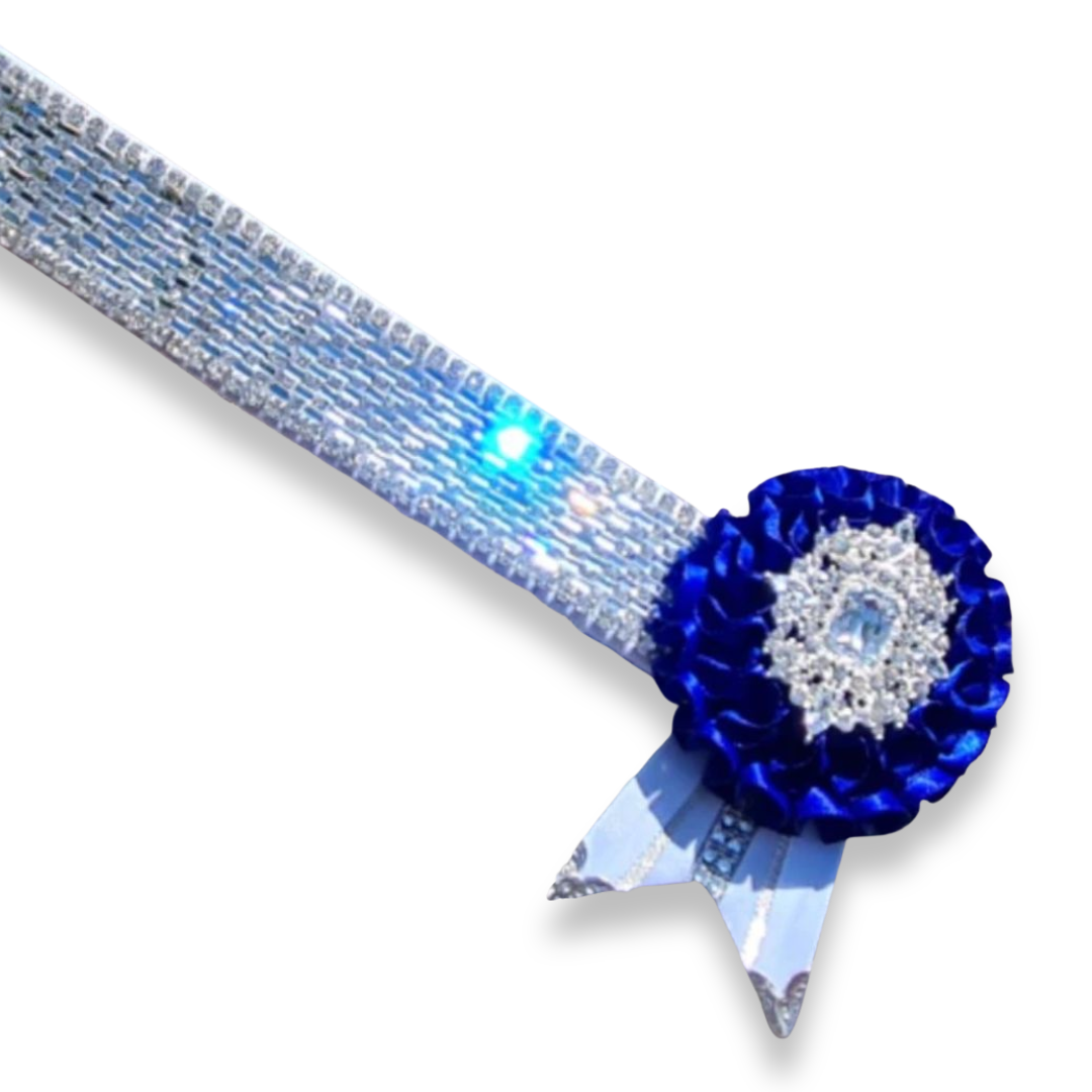 White & Royal Blue Crystal Browband