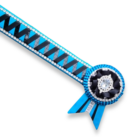 Aqua & Black Mirror Sharkstooth Browband