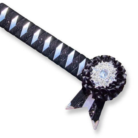 Black & Silver Glitter Velvet Diamond Browband