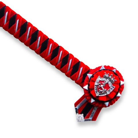 Red & Black Velvet Diamond Browband