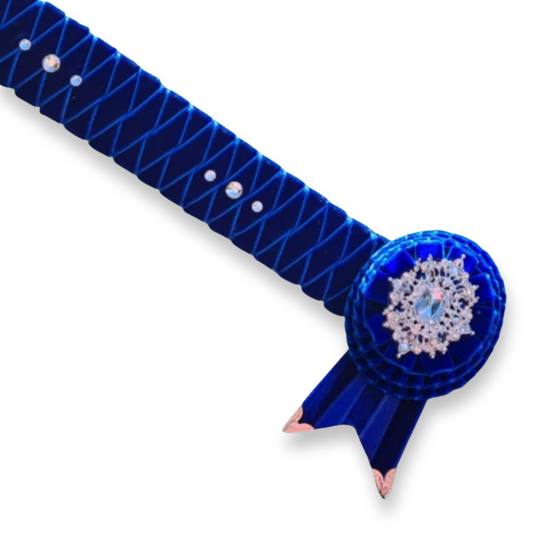Royal Blue Velvet Diamond Browband