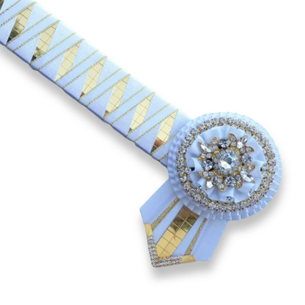 White& Gold Mirror Sharkstooth Browband