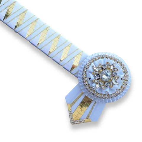 White& Gold Mirror Sharkstooth Browband