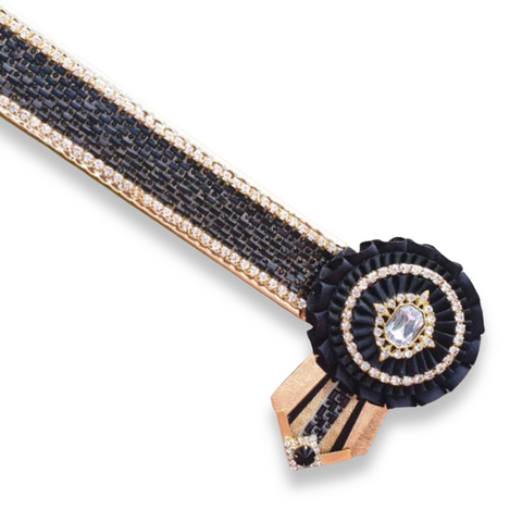 Black & Gold Crystal Browband