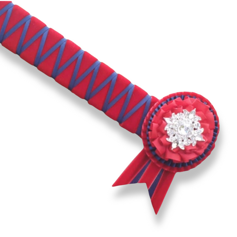 Red & Navy Velvet Sharkstooth Browband