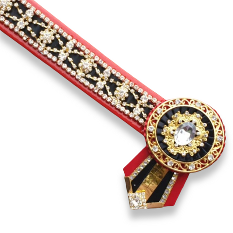 Red, Black & Gold Elegance Browband