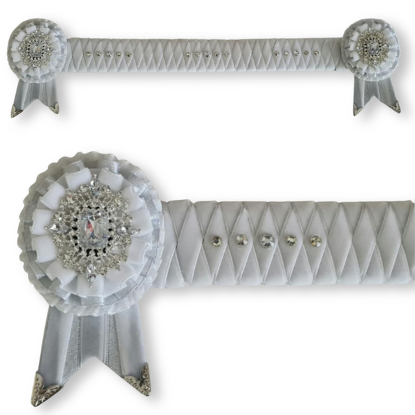 White & Silver Velvet Diamond Browband