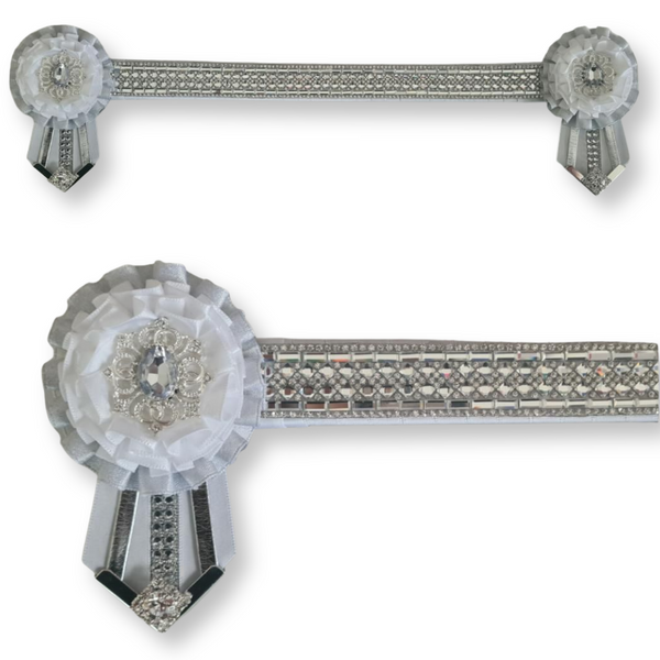 White & Silver Crystal Show Browband