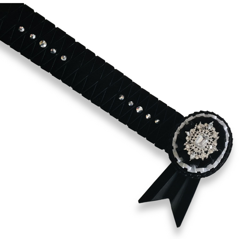 Black & Silver Velvet Diamond Browband